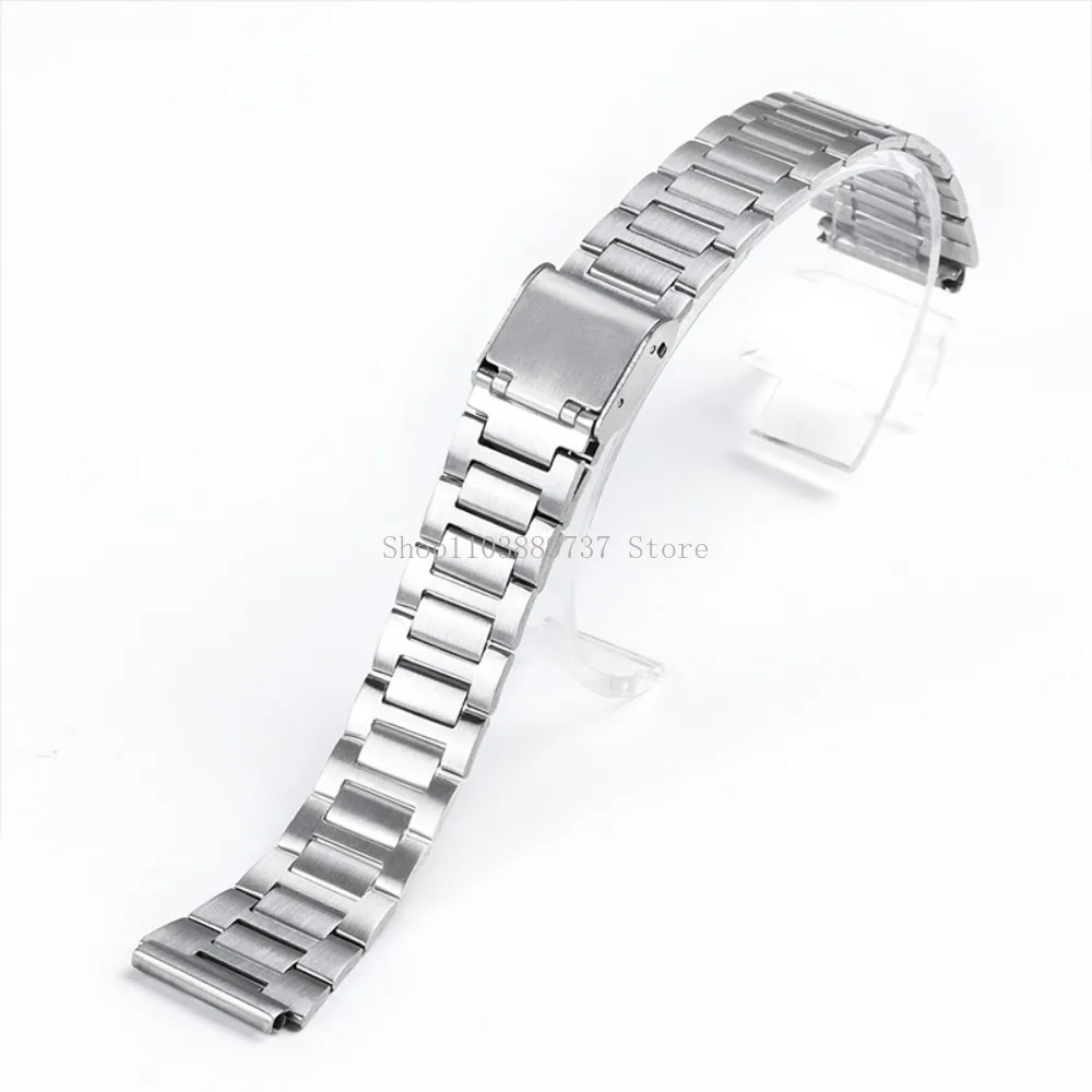 for Casio Stainless Steel Strap 18mm Metal Watchband for A158/A159/AQ230/F91W/AE1200/AE1300/B650/AQ230 Square Bracelet Wristbelt