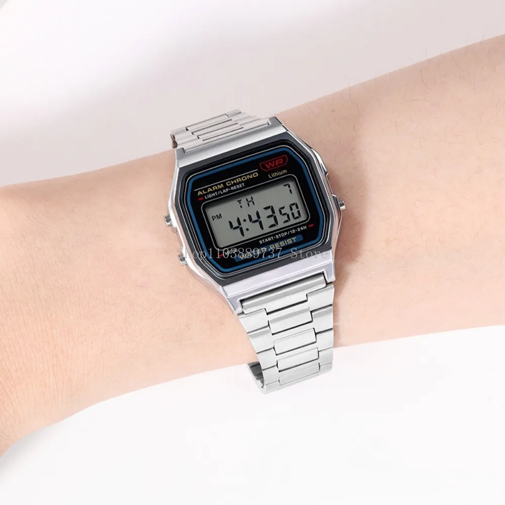 for Casio Stainless Steel Strap 18mm Metal Watchband for A158/A159/AQ230/F91W/AE1200/AE1300/B650/AQ230 Square Bracelet Wristbelt