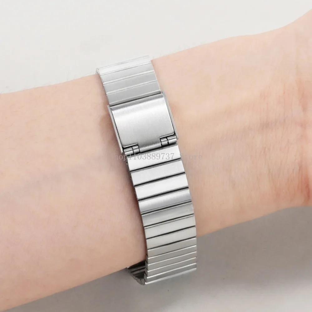 for Casio Stainless Steel Strap 18mm Metal Watchband for A158/A159/AQ230/F91W/AE1200/AE1300/B650/AQ230 Square Bracelet Wristbelt