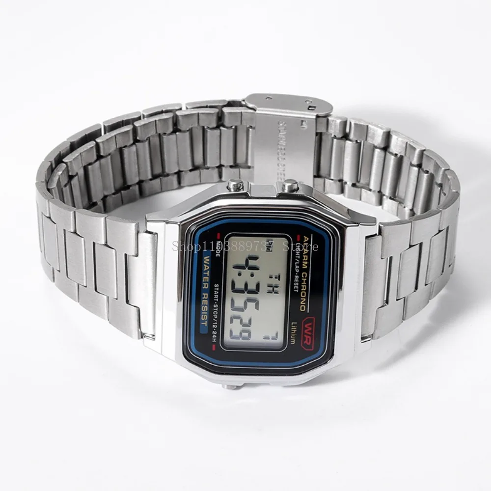 for Casio Stainless Steel Strap 18mm Metal Watchband for A158/A159/AQ230/F91W/AE1200/AE1300/B650/AQ230 Square Bracelet Wristbelt