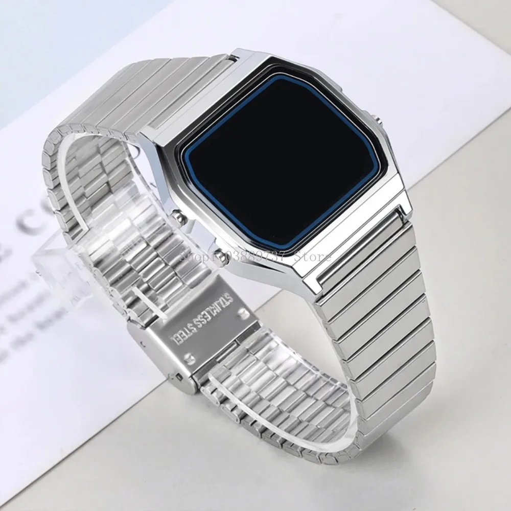 for Casio Stainless Steel Strap 18mm Metal Watchband for A158/A159/AQ230/F91W/AE1200/AE1300/B650/AQ230 Square Bracelet Wristbelt