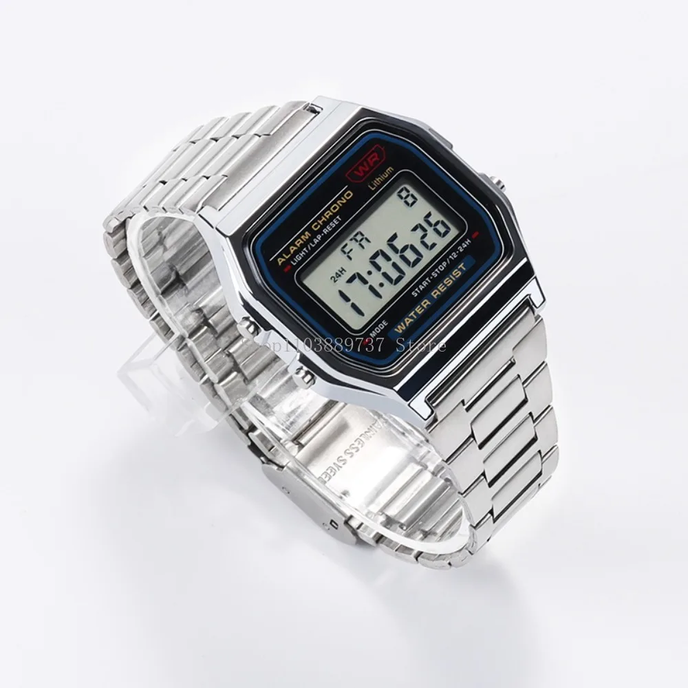 for Casio Stainless Steel Strap 18mm Metal Watchband for A158/A159/AQ230/F91W/AE1200/AE1300/B650/AQ230 Square Bracelet Wristbelt