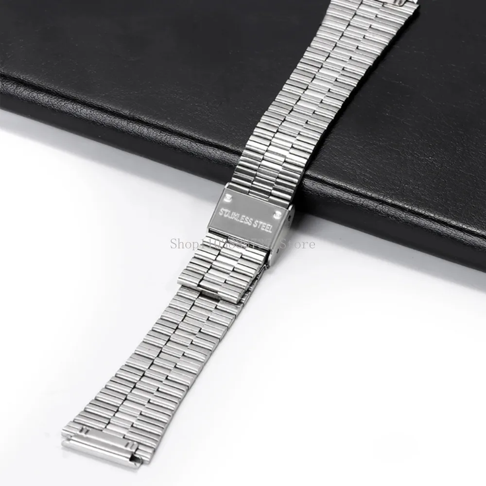 for Casio Stainless Steel Strap 18mm Metal Watchband for A158/A159/AQ230/F91W/AE1200/AE1300/B650/AQ230 Square Bracelet Wristbelt