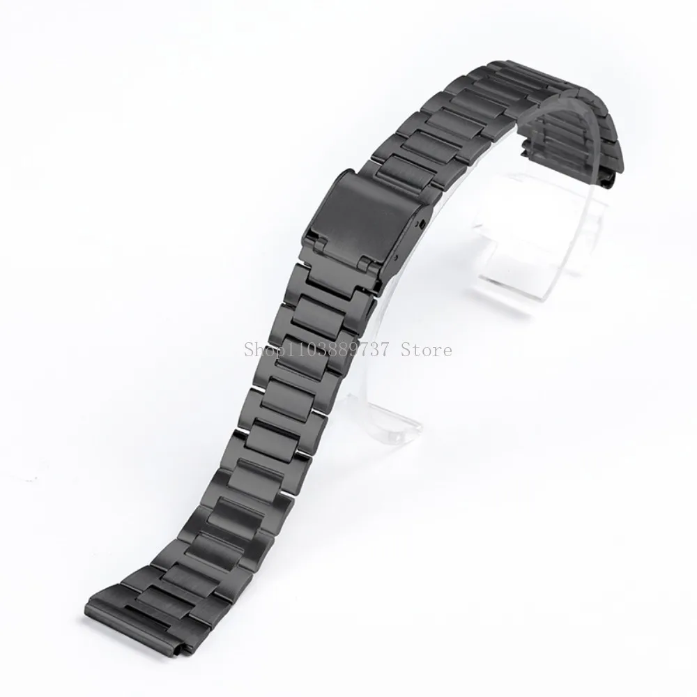 for Casio Stainless Steel Strap 18mm Metal Watchband for A158/A159/AQ230/F91W/AE1200/AE1300/B650/AQ230 Square Bracelet Wristbelt