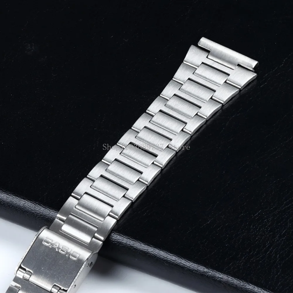 for Casio Stainless Steel Strap 18mm Metal Watchband for A158/A159/AQ230/F91W/AE1200/AE1300/B650/AQ230 Square Bracelet Wristbelt