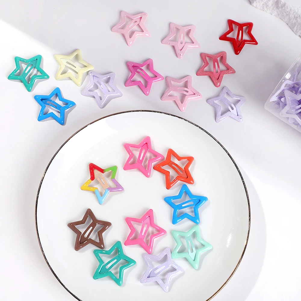 20 Colorful Star BB Hair Clips For Girls Children Lovely Hair Decorate Hairpins Barrettes Headwear Kids Hair Accessories