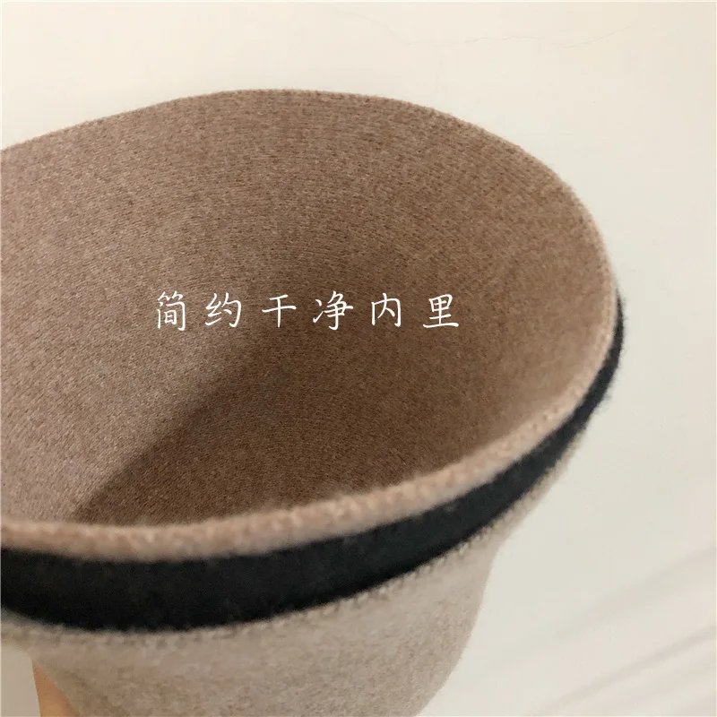 Japanese Real Woolen Vintage Warm Bucket Hat for Women Felt Retro Dome Wool Hats Female Fashion British Style Panama Caps Bonnet