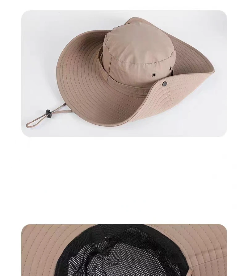 New Sun Protection Fishing Hat Summer Breathable Mesh Camping Hiking Caps Anti-UV Sun Hat Mountaineering Caps Men's Panama Hat
