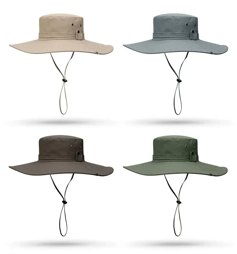 New Sun Protection Fishing Hat Summer Breathable Mesh Camping Hiking Caps Anti-UV Sun Hat Mountaineering Caps Men's Panama Hat