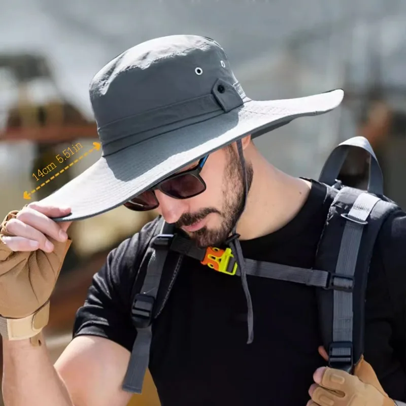 New Sun Protection Fishing Hat Summer Breathable Mesh Camping Hiking Caps Anti-UV Sun Hat Mountaineering Caps Men's Panama Hat