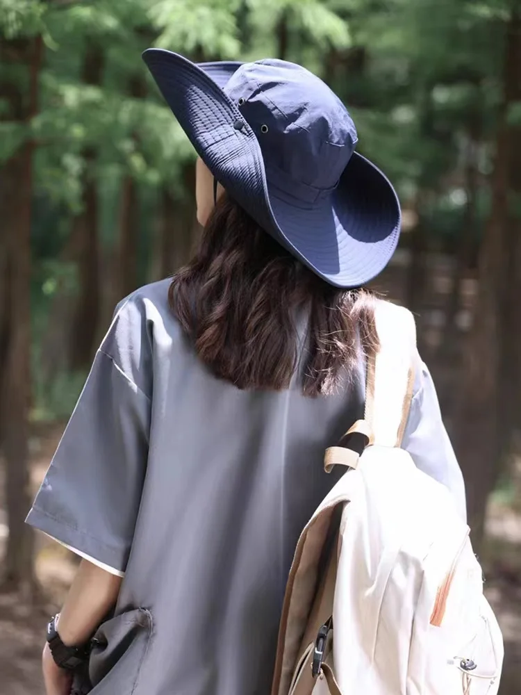 New Sun Protection Fishing Hat Summer Breathable Mesh Camping Hiking Caps Anti-UV Sun Hat Mountaineering Caps Men's Panama Hat