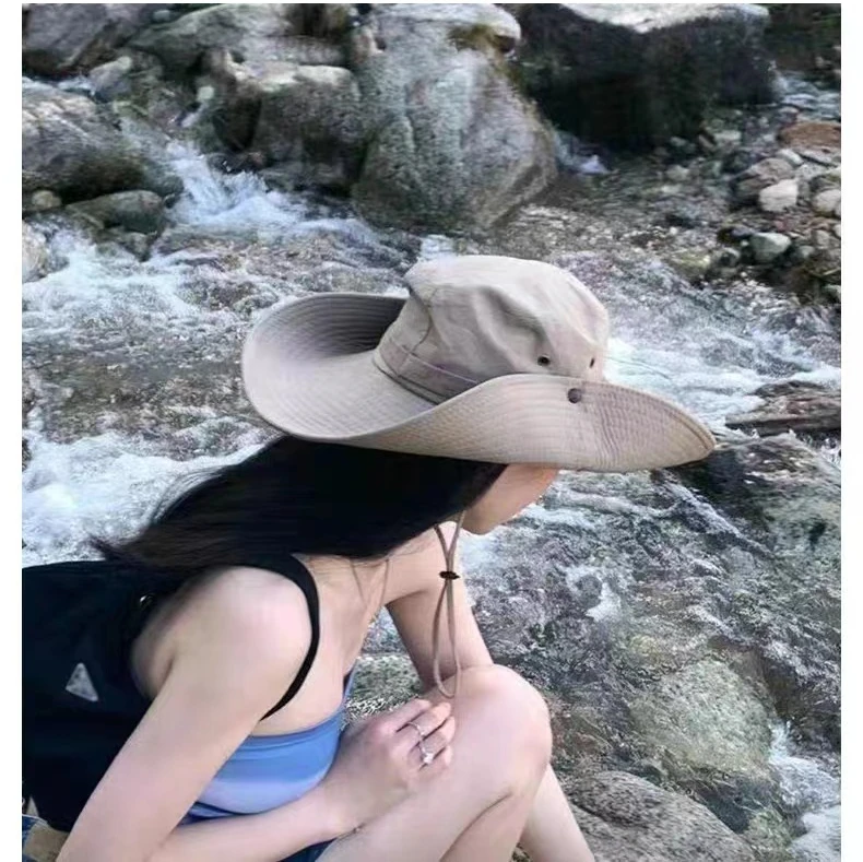 New Sun Protection Fishing Hat Summer Breathable Mesh Camping Hiking Caps Anti-UV Sun Hat Mountaineering Caps Men's Panama Hat