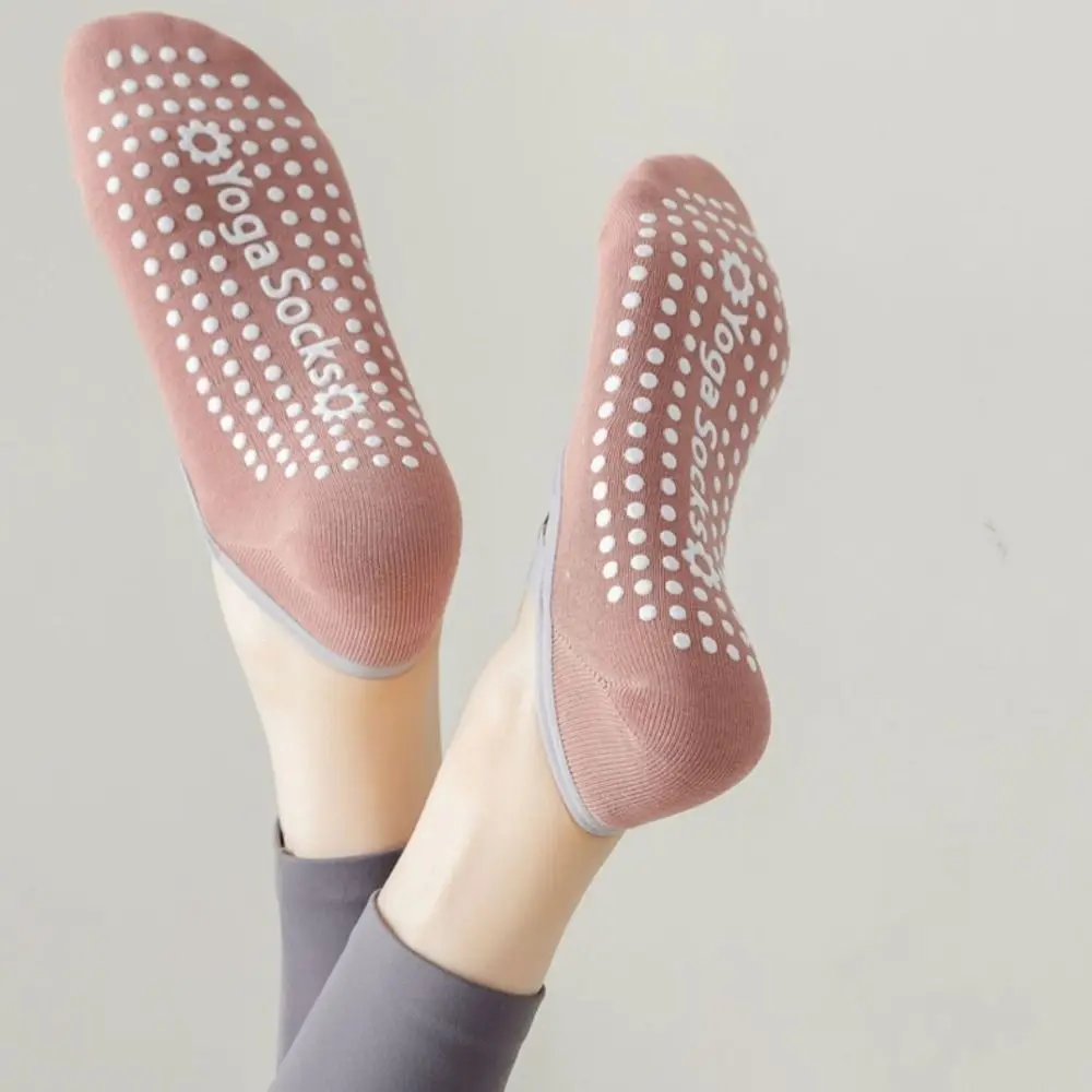 Professional Pilates Socks Anti-Slip Backless Bandage Yoga Socks Breathable Cotton Sports Socks Solid Color Dance Supplies