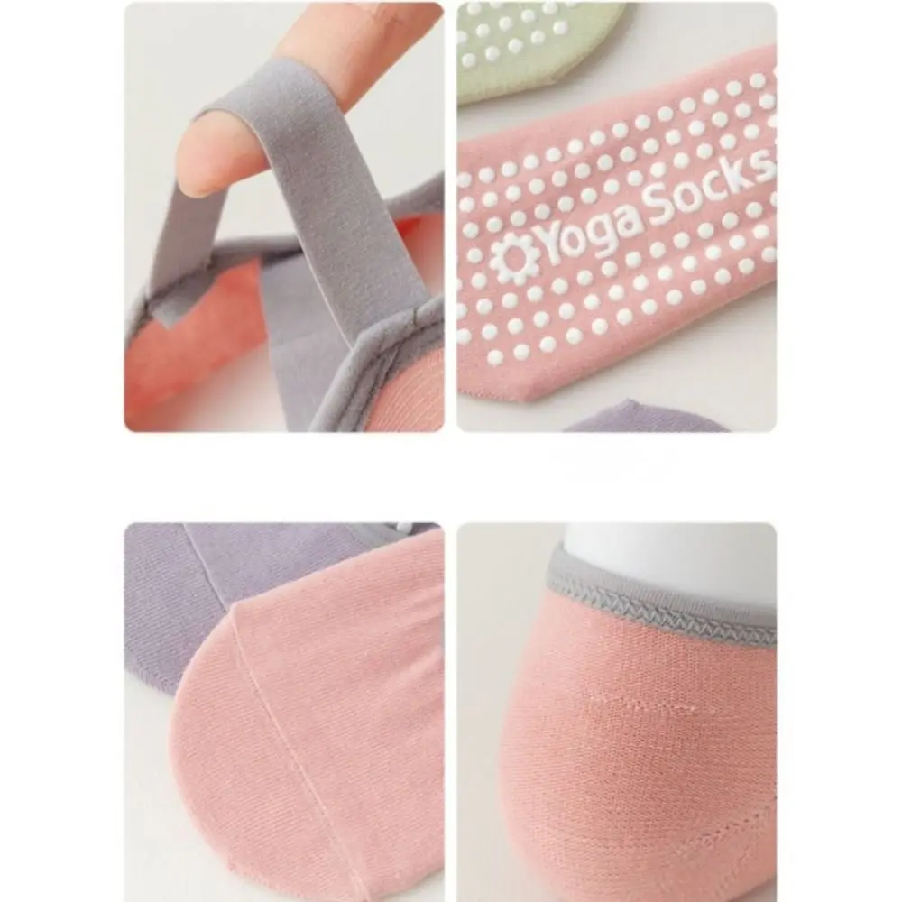Professional Pilates Socks Anti-Slip Backless Bandage Yoga Socks Breathable Cotton Sports Socks Solid Color Dance Supplies