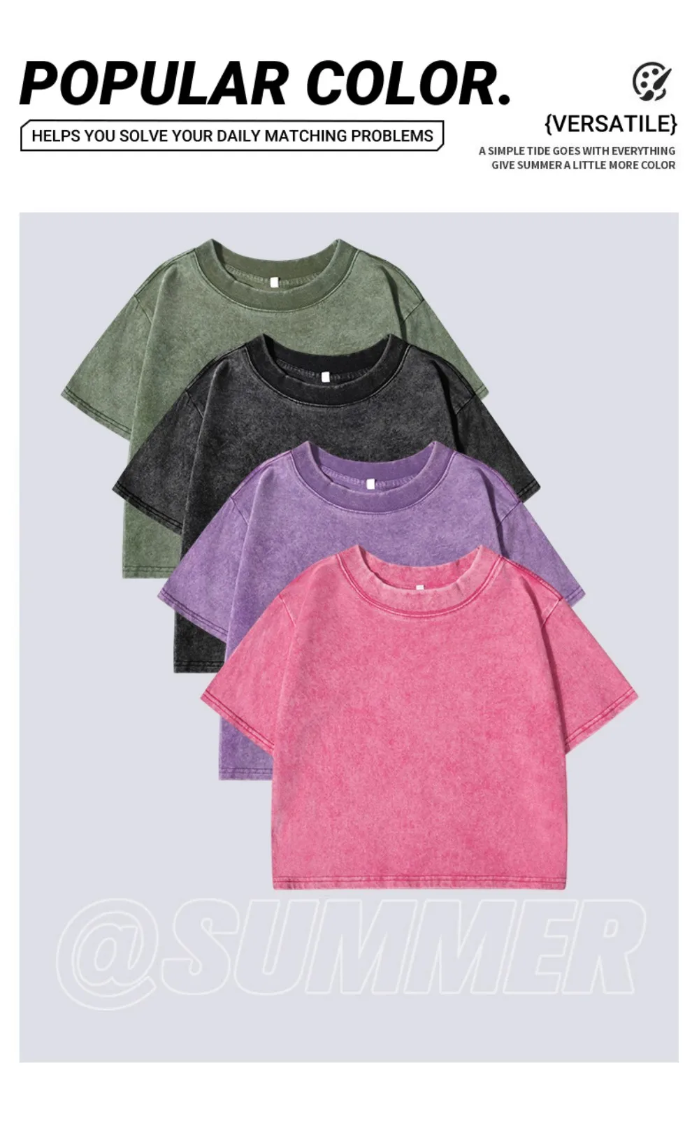Solid Slim Washed T-Shirt Female Rhinestone Craft Cotton Streetwear Casual Sport Short Sleeve Cool Retro Crop Clothing For Women