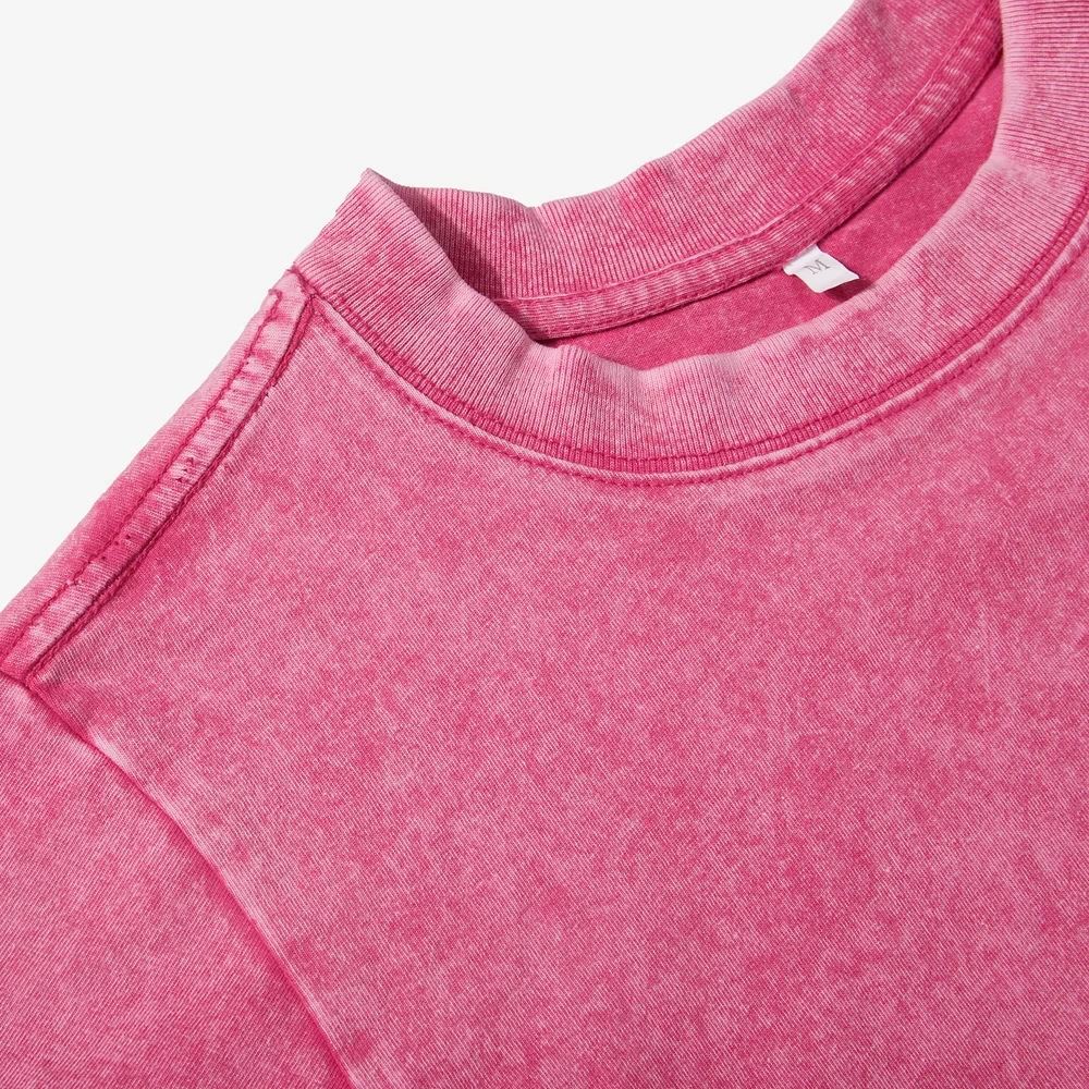 Solid Slim Washed T-Shirt Female Rhinestone Craft Cotton Streetwear Casual Sport Short Sleeve Cool Retro Crop Clothing For Women