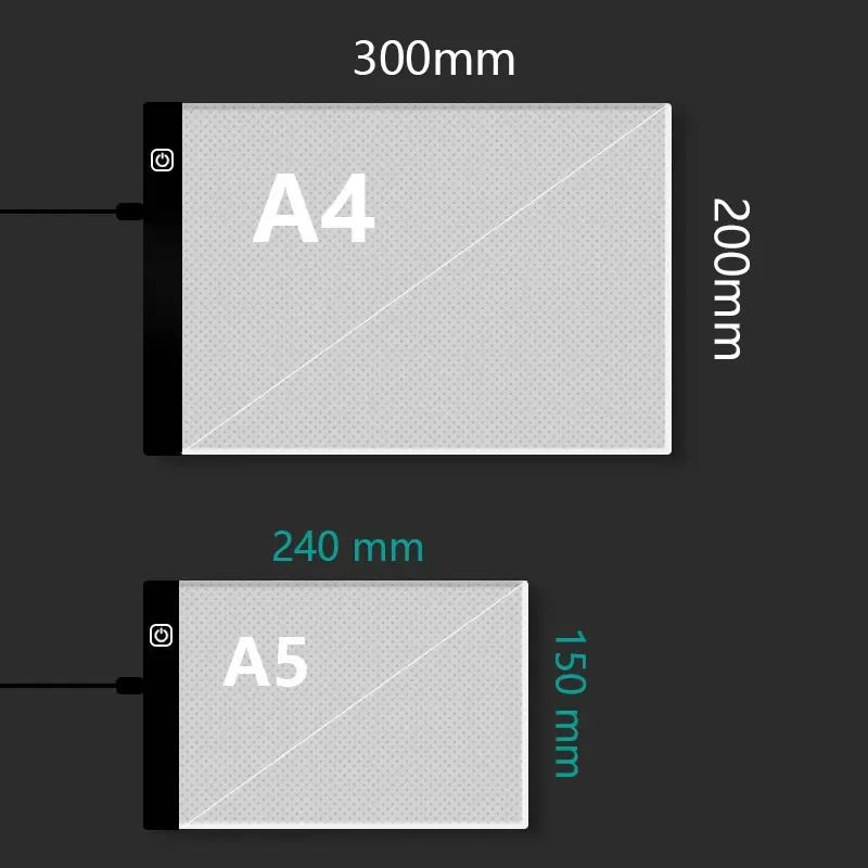 A4/A5 LED Drawing Copying Table Transparent Copying Table Single-brightness Light vs. Three-level Brightness Light