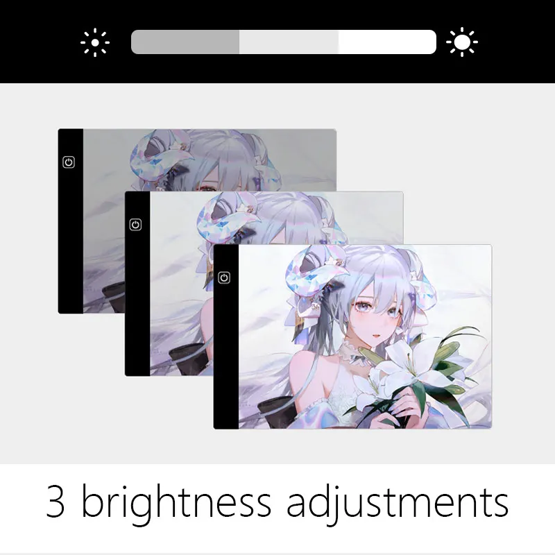 A4/A5 LED Drawing Copying Table Transparent Copying Table Single-brightness Light vs. Three-level Brightness Light