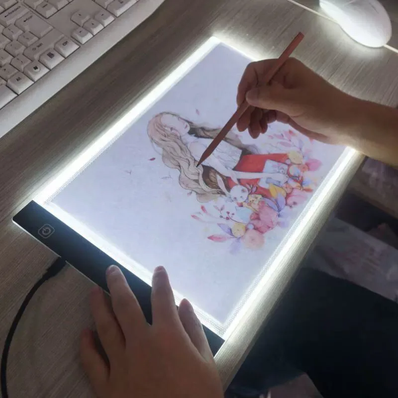 A4/A5 LED Drawing Copying Table Transparent Copying Table Single-brightness Light vs. Three-level Brightness Light