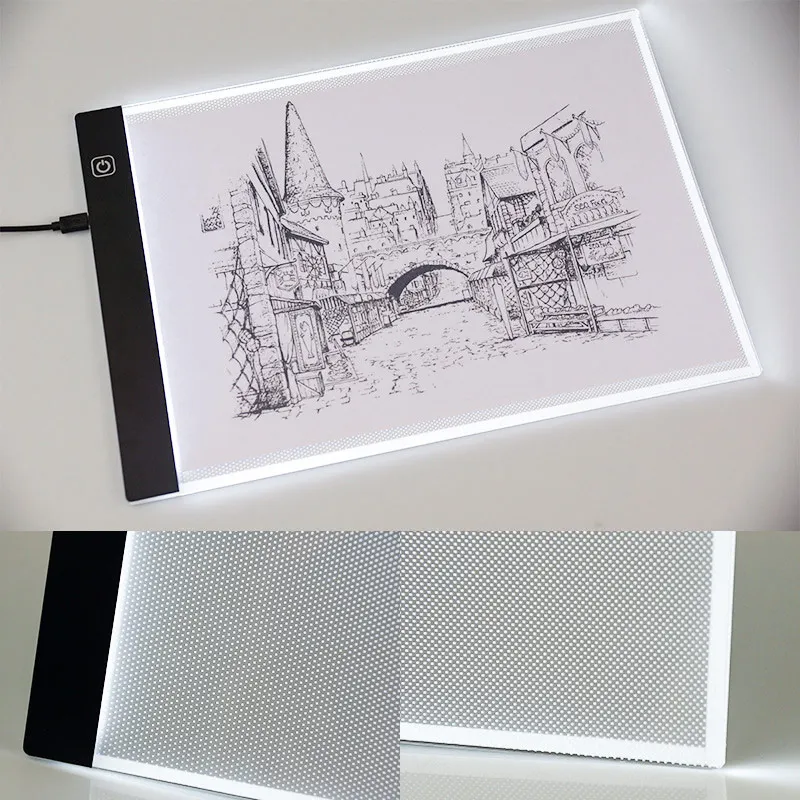 A4/A5 LED Drawing Copying Table Transparent Copying Table Single-brightness Light vs. Three-level Brightness Light