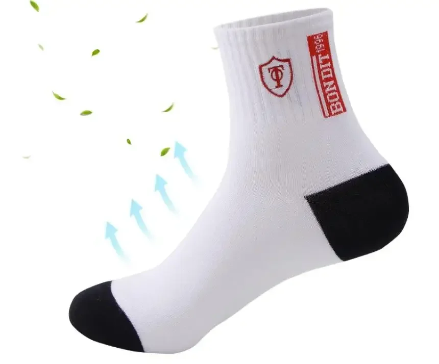 5Pairs Mens Cotton Sports Socks Spring and Autumn Leisure Sweat Absorbent Comfortable Breathable Basketball Socks Meias EU 38-43