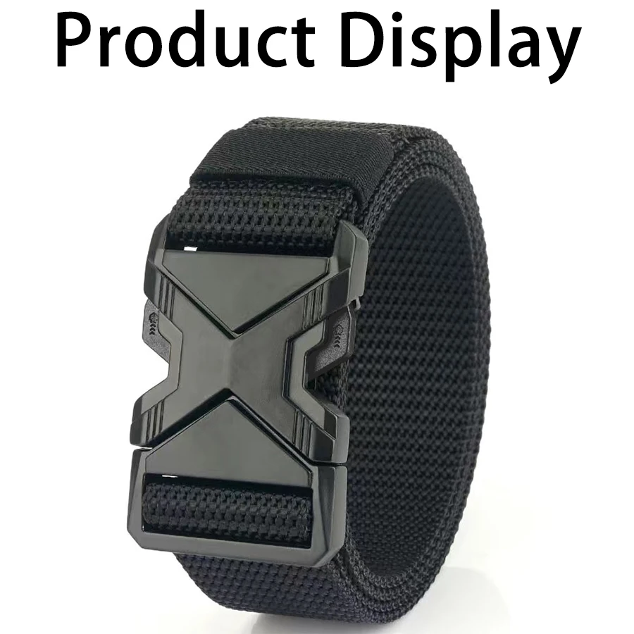 The New Type of Buckle Can Be Inserted, Breathable, Elastic, Lightweight, Military Quick Release Men's Belt Adjustable Canvas