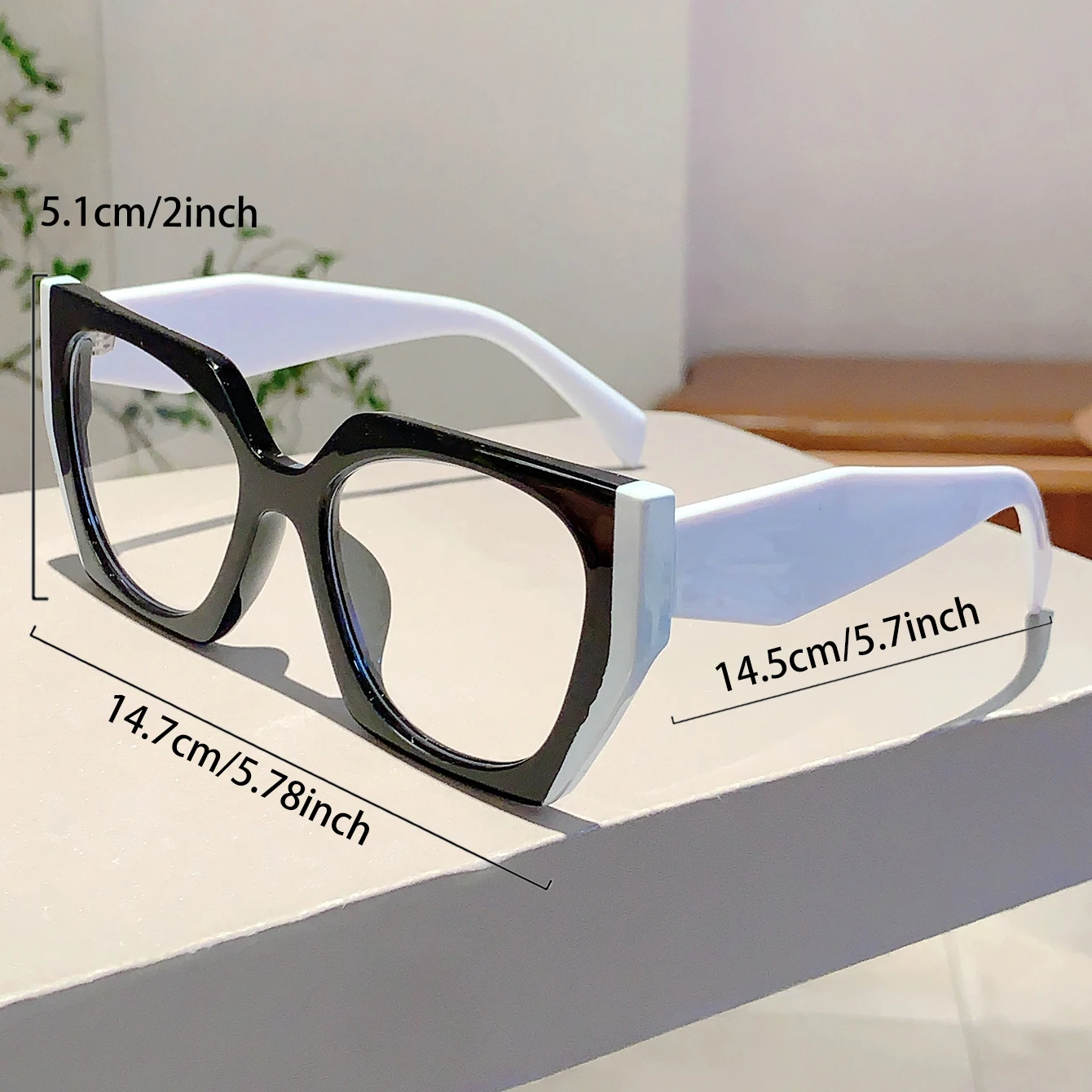 KAMMPT Women Square Decor Glasses Candy Color Blue Light Blocking Eyewear Trendy Brand Design Oversize Eyeglasses for Ladies