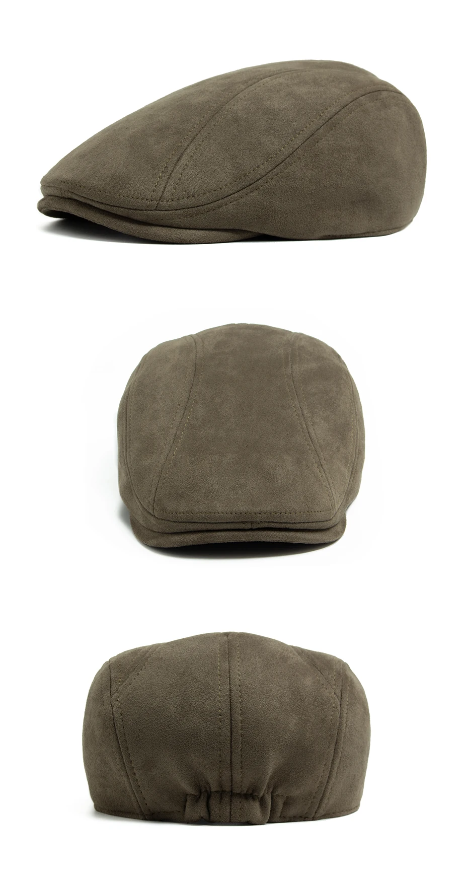 New Suede Autumn Winter Beret Fashion Vintage Men Women Newsboy Hat Casual Flat Visor Cap Berets For 54-58cm Head Circum Ference