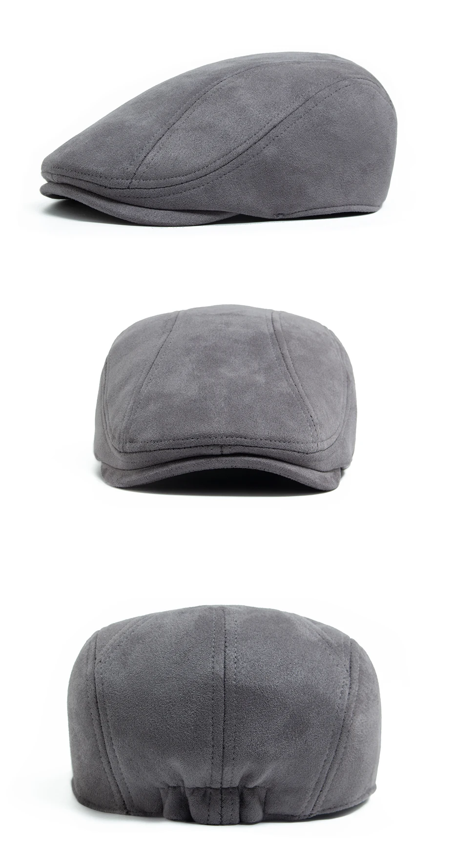 New Suede Autumn Winter Beret Fashion Vintage Men Women Newsboy Hat Casual Flat Visor Cap Berets For 54-58cm Head Circum Ference