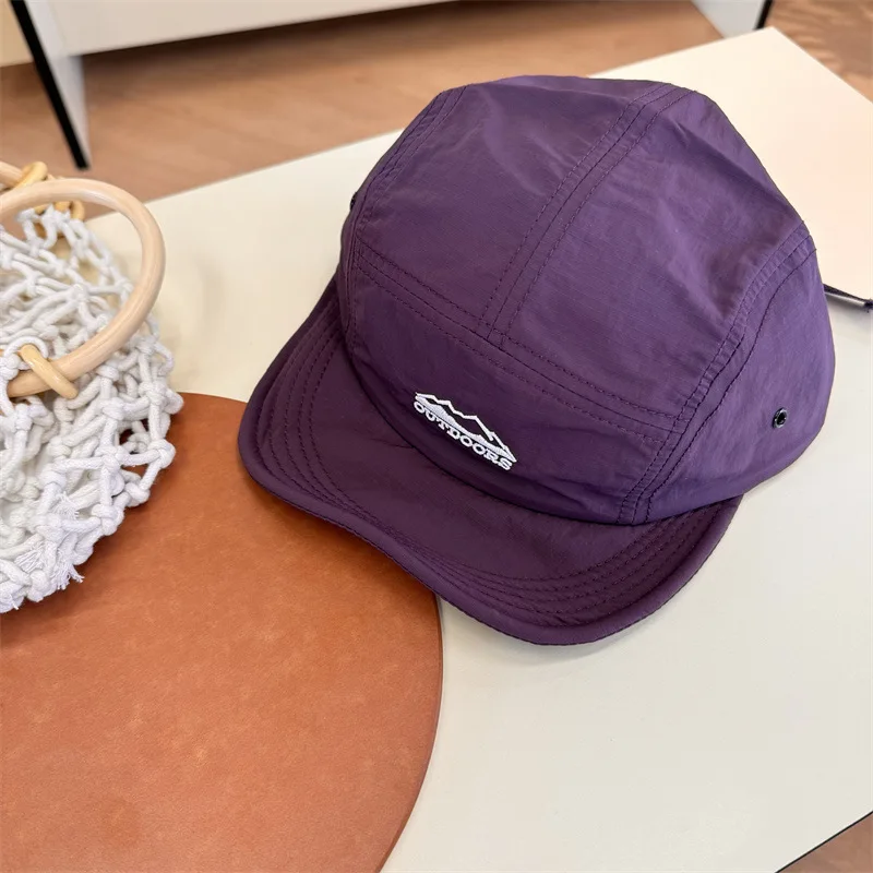 2024 New Summer Short Brim Quick-drying Embroidered Flat Edge Hat Soft Brim Five-panel Sunshade Men's and Women's Baseball Caps