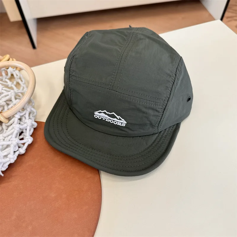 2024 New Summer Short Brim Quick-drying Embroidered Flat Edge Hat Soft Brim Five-panel Sunshade Men's and Women's Baseball Caps