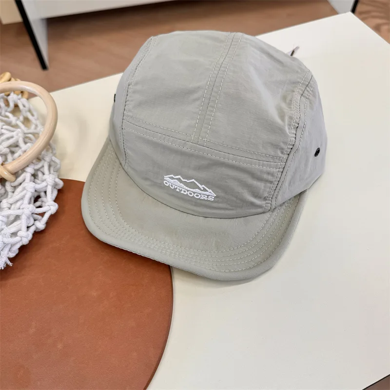 2024 New Summer Short Brim Quick-drying Embroidered Flat Edge Hat Soft Brim Five-panel Sunshade Men's and Women's Baseball Caps