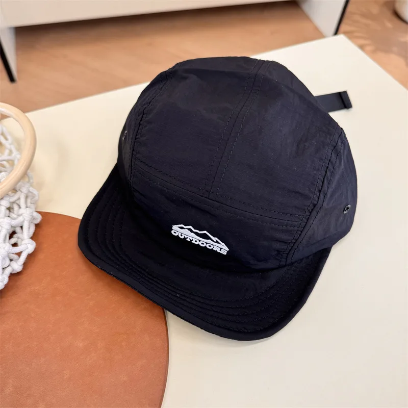 2024 New Summer Short Brim Quick-drying Embroidered Flat Edge Hat Soft Brim Five-panel Sunshade Men's and Women's Baseball Caps