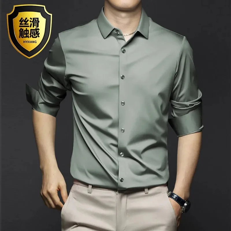 Men's White Shirt Long Sleeve Non iron Business Dress Slim Fit Korean Version Professional Work White Casual Men's Suit Shirt