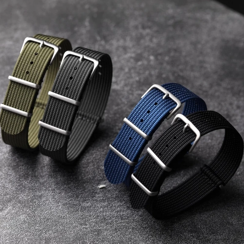 Ribbed Strap for Ballistic Fabric Watch Straps Watchband 18mm 20mm 22mm Premium High Quality Nylon Nato Watch Band Accessories