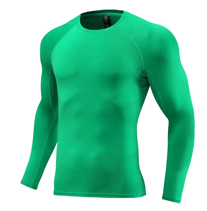 Men Long Sleeve Slim Tops Tees Sportswear Gym Fitness Compression T-shirt Running Football Jersey Outdoor Jogging Tight Quick