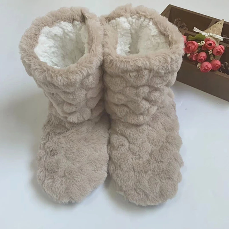 2026 Winter Adult Thick Warm Floor Shoes High Tube Non-Slip Indoor Cotton Shoes Plush Home Slippers Shoes Men And Women