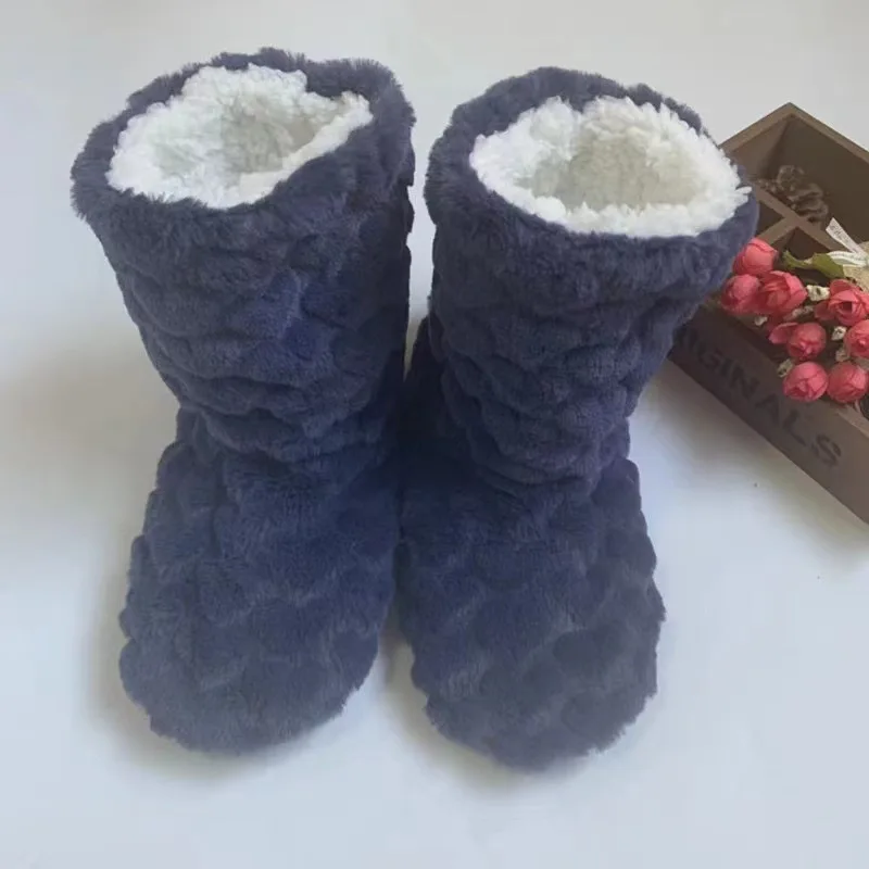 2026 Winter Adult Thick Warm Floor Shoes High Tube Non-Slip Indoor Cotton Shoes Plush Home Slippers Shoes Men And Women