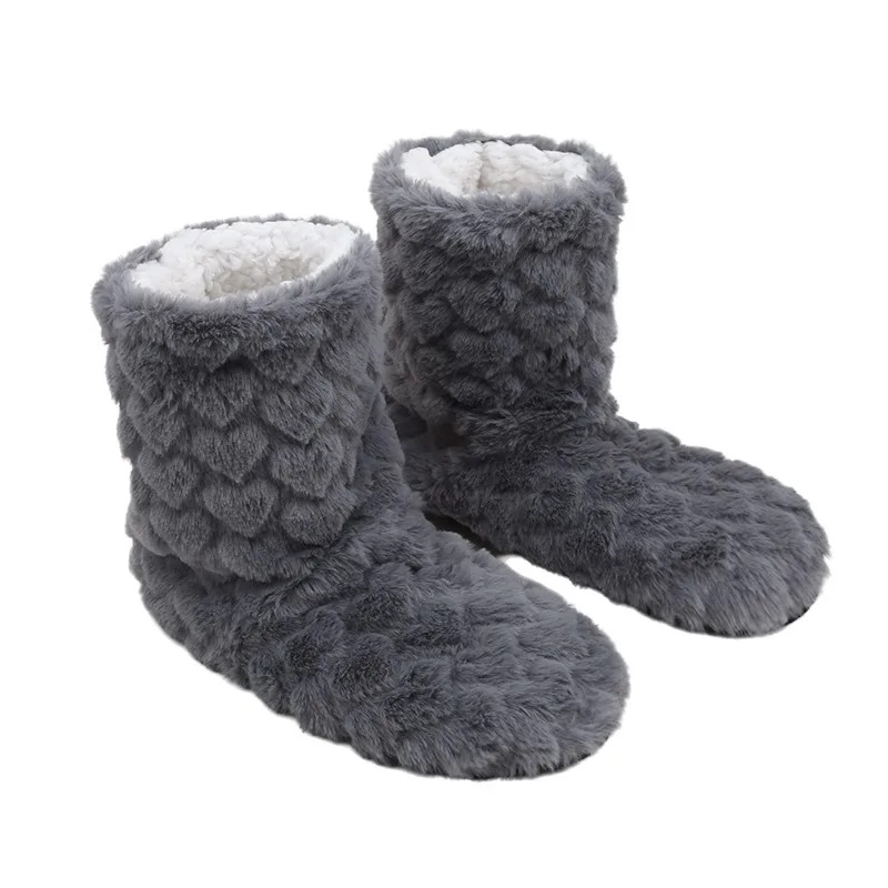 2026 Winter Adult Thick Warm Floor Shoes High Tube Non-Slip Indoor Cotton Shoes Plush Home Slippers Shoes Men And Women