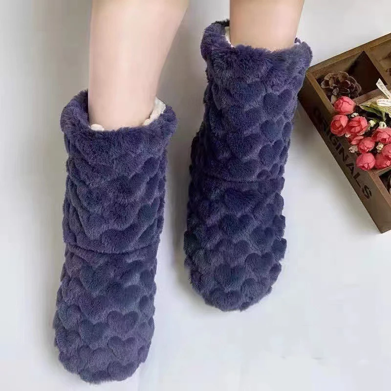 2026 Winter Adult Thick Warm Floor Shoes High Tube Non-Slip Indoor Cotton Shoes Plush Home Slippers Shoes Men And Women