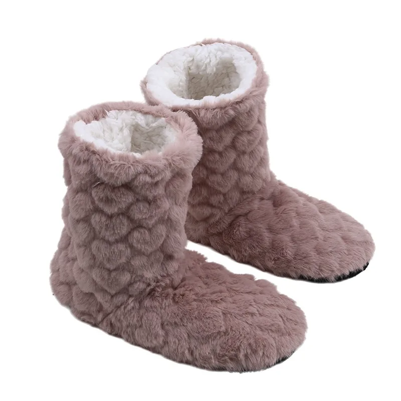 2026 Winter Adult Thick Warm Floor Shoes High Tube Non-Slip Indoor Cotton Shoes Plush Home Slippers Shoes Men And Women