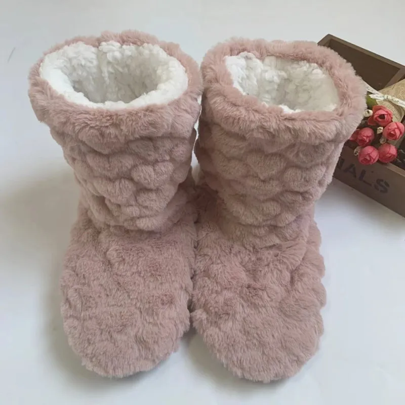 2026 Winter Adult Thick Warm Floor Shoes High Tube Non-Slip Indoor Cotton Shoes Plush Home Slippers Shoes Men And Women