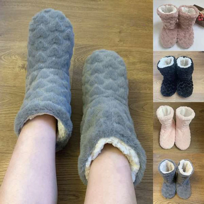 2026 Winter Adult Thick Warm Floor Shoes High Tube Non-Slip Indoor Cotton Shoes Plush Home Slippers Shoes Men And Women
