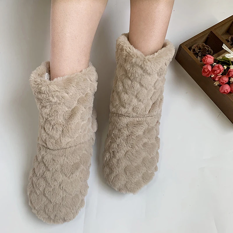 2026 Winter Adult Thick Warm Floor Shoes High Tube Non-Slip Indoor Cotton Shoes Plush Home Slippers Shoes Men And Women