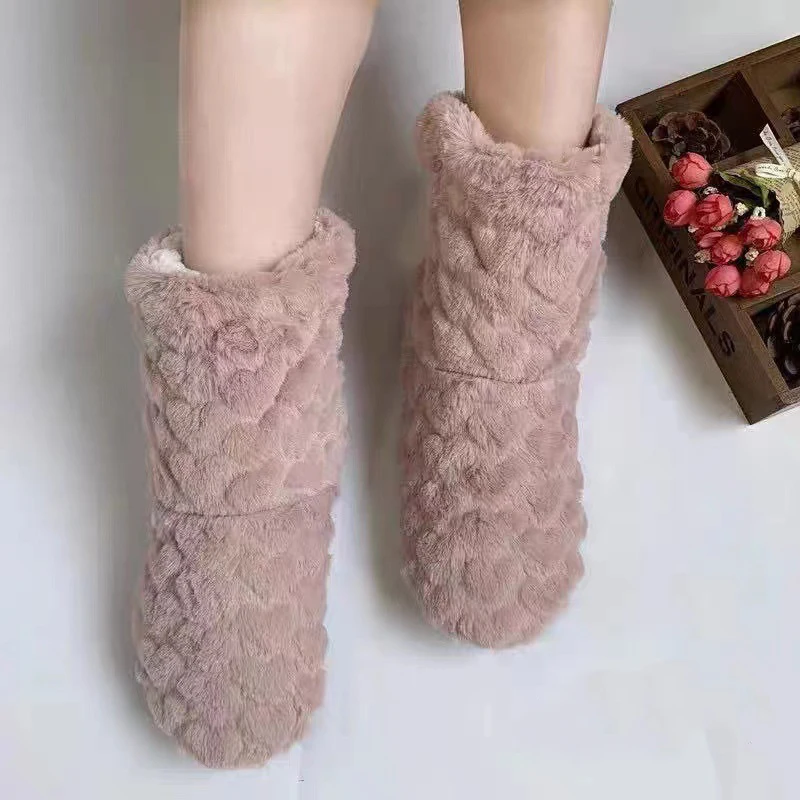 2026 Winter Adult Thick Warm Floor Shoes High Tube Non-Slip Indoor Cotton Shoes Plush Home Slippers Shoes Men And Women