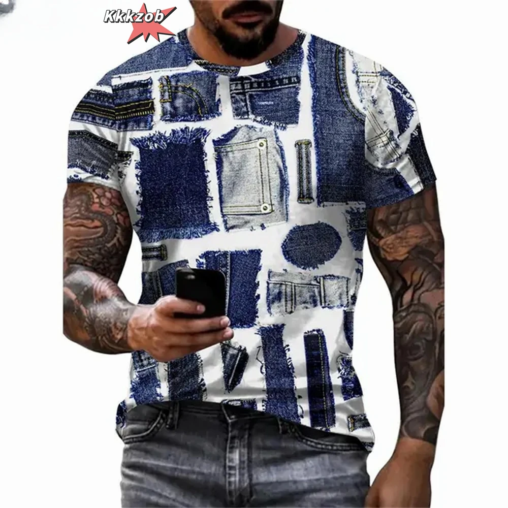 Men's Crew Neck Graphic T-shirt With Fancy Print Summer Short Sleeve Top For Men Men's Soft Trendy Comfy Tee Tops Sportswear