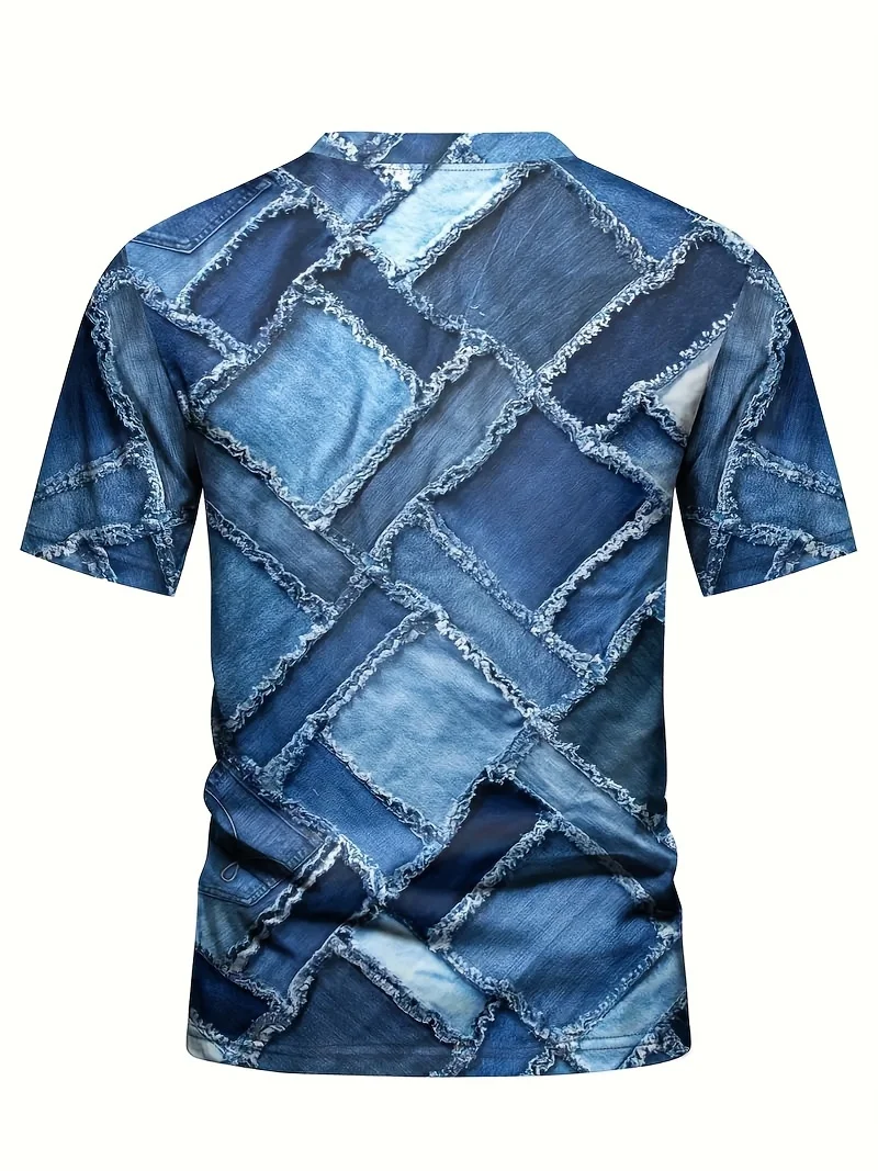 Men's Crew Neck Graphic T-shirt With Fancy Print Summer Short Sleeve Top For Men Men's Soft Trendy Comfy Tee Tops Sportswear