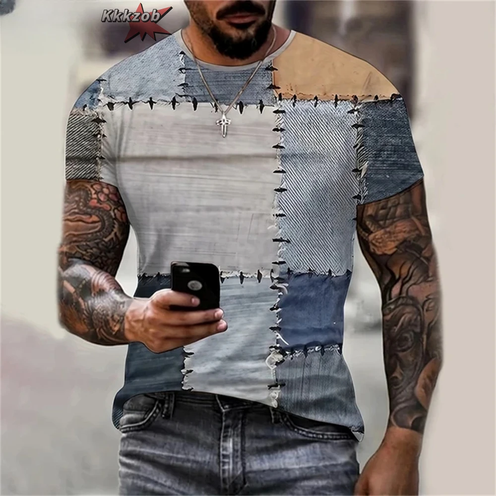 Men's Crew Neck Graphic T-shirt With Fancy Print Summer Short Sleeve Top For Men Men's Soft Trendy Comfy Tee Tops Sportswear