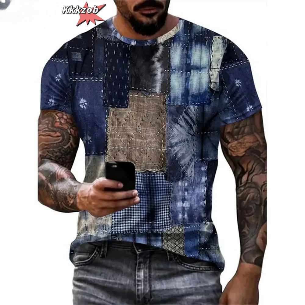 Men's Crew Neck Graphic T-shirt With Fancy Print Summer Short Sleeve Top For Men Men's Soft Trendy Comfy Tee Tops Sportswear