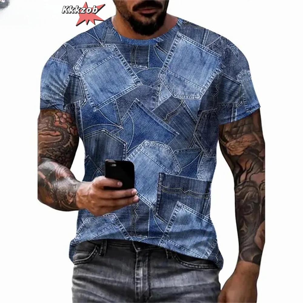 Men's Crew Neck Graphic T-shirt With Fancy Print Summer Short Sleeve Top For Men Men's Soft Trendy Comfy Tee Tops Sportswear